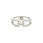 18k White Gold and Diamond Fancy Ring in size 5 and total gold weight of 3.17g